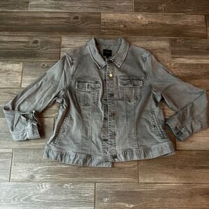 Liverpool Los‎ Angeles Gray Classic Denim Jean Jacket Women's Plus Size XXL